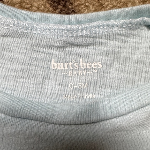 Burt's Bees Blue and White Gradient Baby Romper - Picture 2 of 3